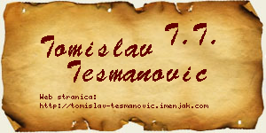 Tomislav Tešmanović vizit kartica